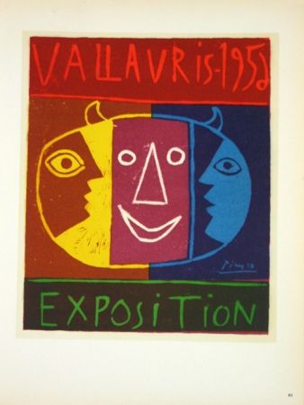 Litografia Picasso - Exposition Vallauris 1958