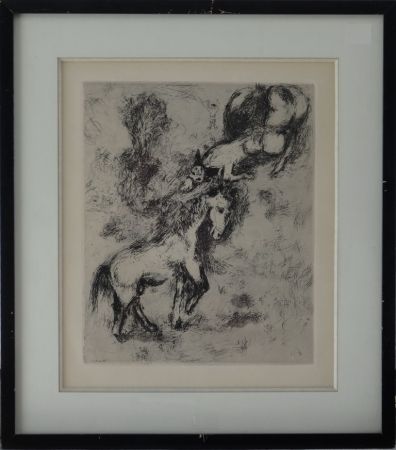 Acquaforte Chagall - Fables de la Fontaine - Le cheval et l'âne