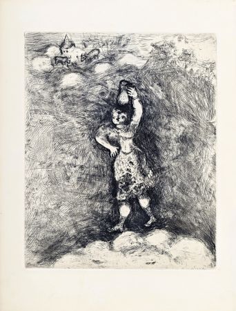 Incisione Chagall - Fables de la Fontaine : La laitière et le pot au lait, 1952