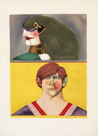 Litografia Lindner - Face And Profil