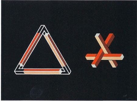 Litografia Molins - Falsaciones del triangulo de Penrose 10