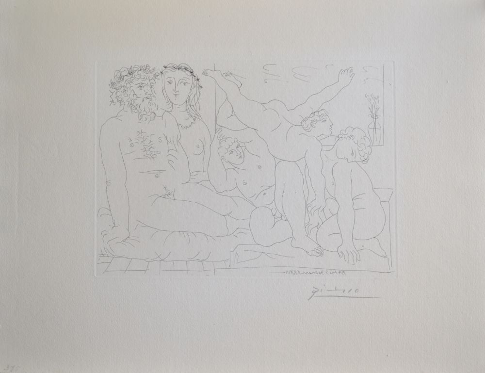 Incisione Picasso - Famille de Saltimbanques (B163 Vollard)