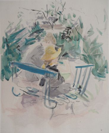 Litografia Morisot - Famille sur un banc