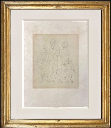 Incisione Picasso - Family of saltimbanqui