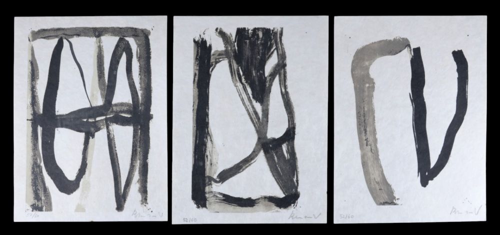 Litografia Van Velde - Fantasmes, Triptyque, 1978 - Hand-signed