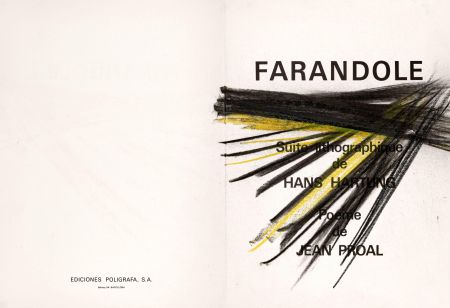 Litografia Hartung - Farandole. Avec un pastel original. 