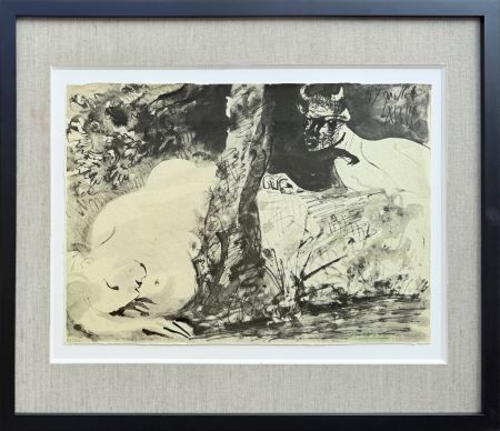 Litografia Picasso - Faune et fuemme nue