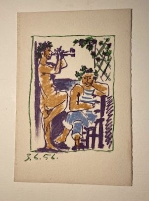 Litografia Picasso - Faune et marin