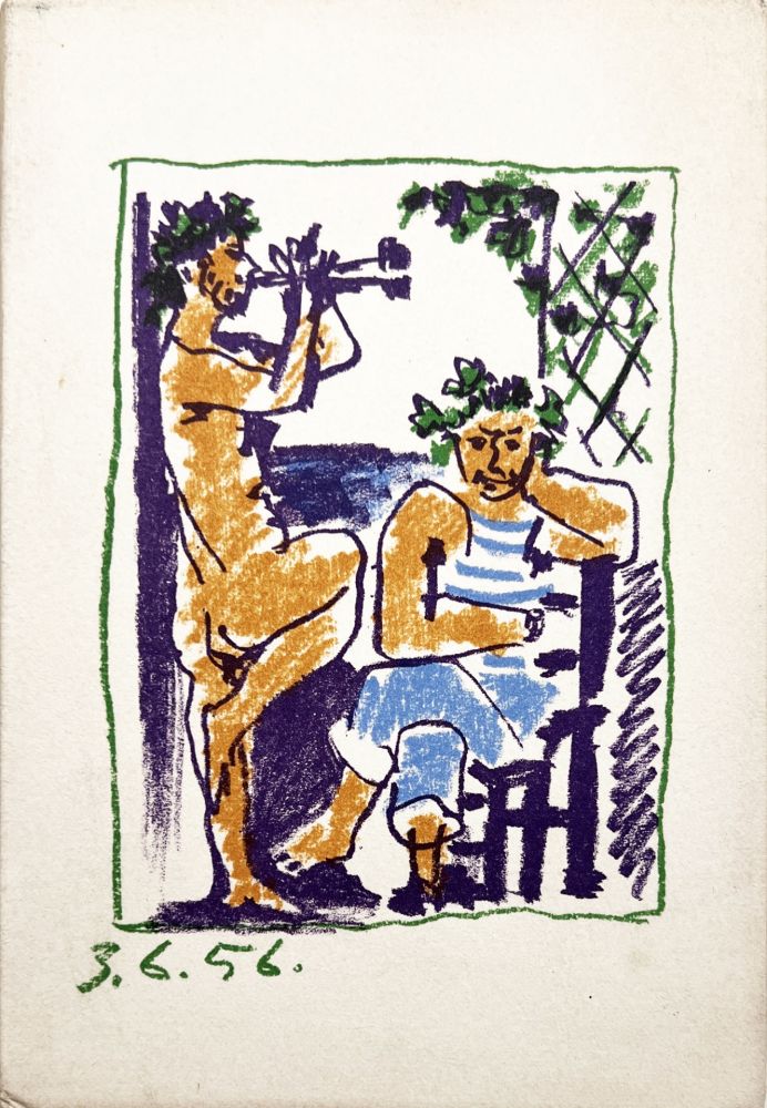 Litografia Picasso - FAUNE ET MARIN. Méditerranée. Lithographie Originale (1956)