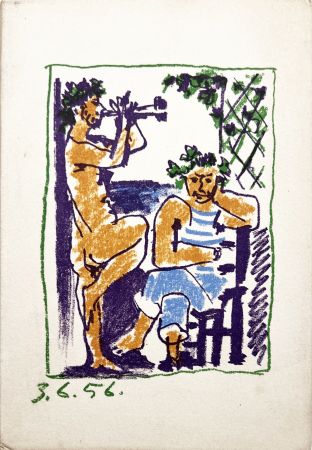 Litografia Picasso - FAUNE ET MARIN. Méditerranée. Lithographie Originale et catalogue (1956)