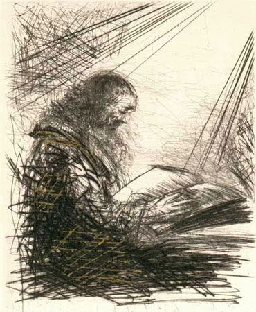 Incisione Dali - Faust Lisant (Reading Faust)