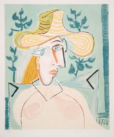 Litografia Picasso - Femme a la Collerette