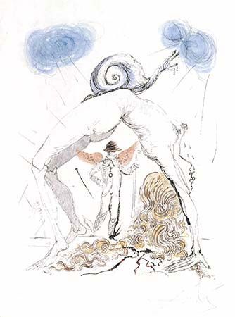 Incisione Dali - Femme a l'Escargot
