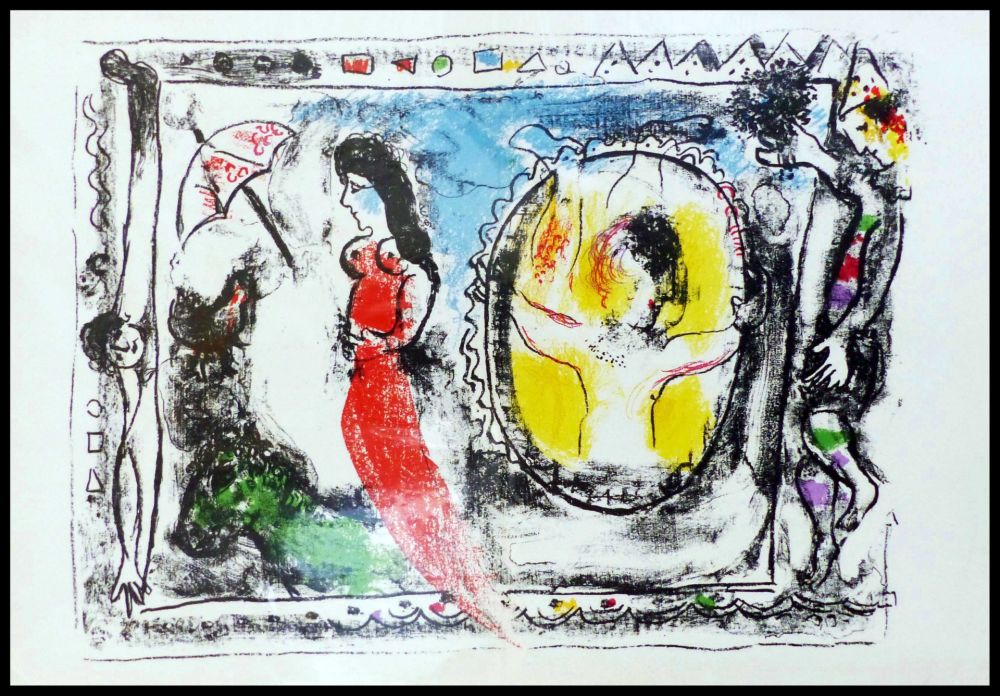 Litografia Chagall - FEMME A L'OMBRELLE