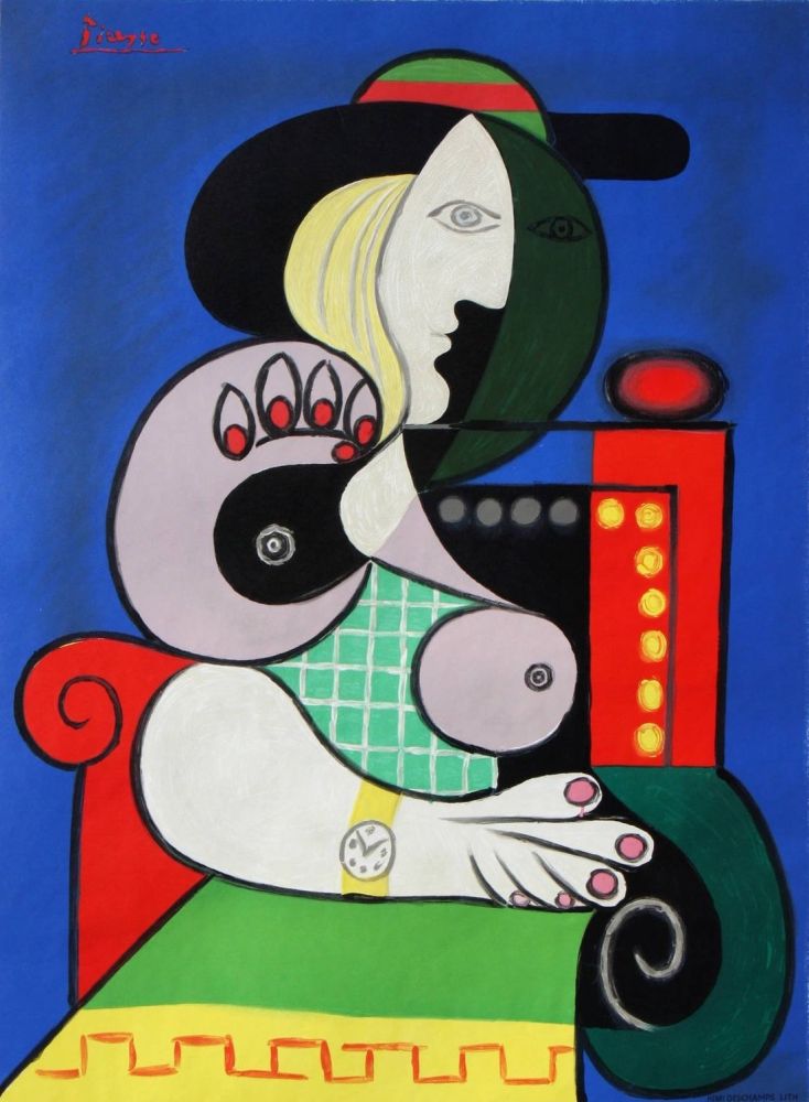 Litografia Picasso - Femme assise avec Montre-Bracelet