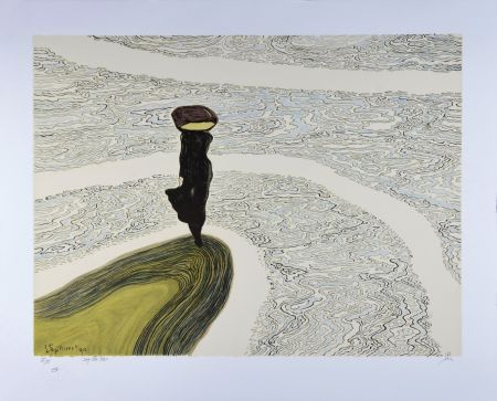 Litografia Spilliaert - Femme au bord de l'eau, 1910 | Woman at the Shoreline, 1910
