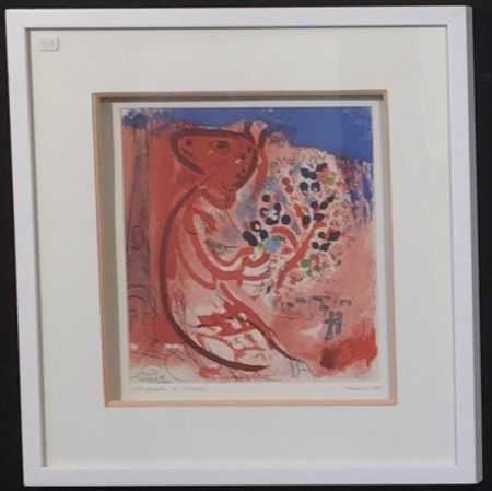 Litografia Chagall - Femme au bouquet