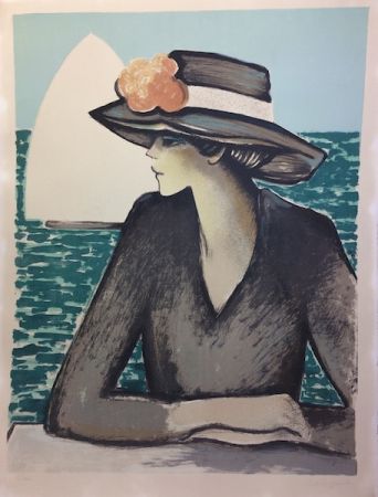Litografia Cassigneul  - Femme au chapeau.