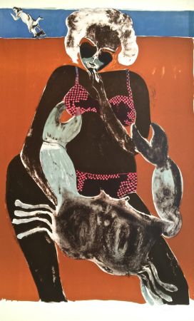 Litografia Toledo - Femme au crabe