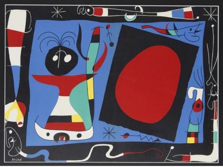 Litografia Miró - Femme au miroir / Woman Before a Mirror