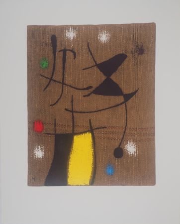 Litografia Miró - Femme au téléphone