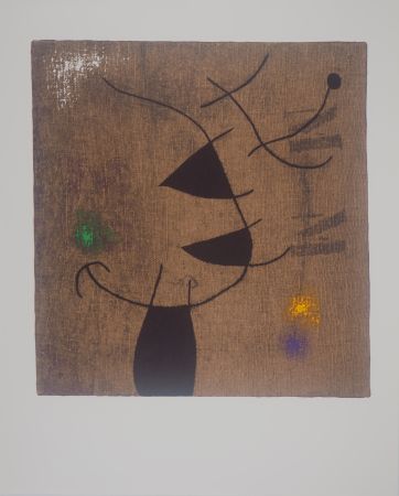 Litografia Miró - Femme dans le vent