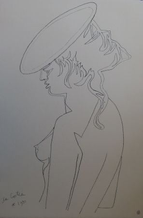 Litografia Cocteau - Femme de profil