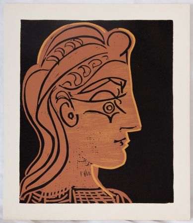 Linoincisione Picasso - Femme de profil