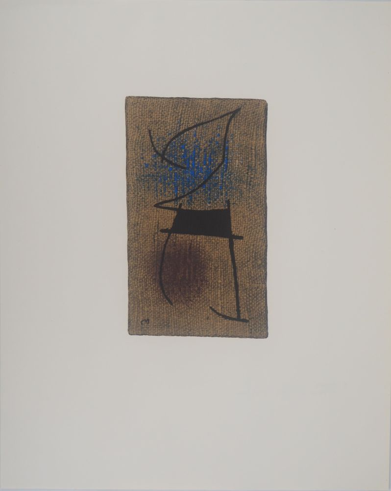Litografia Miró - Femme en bleu