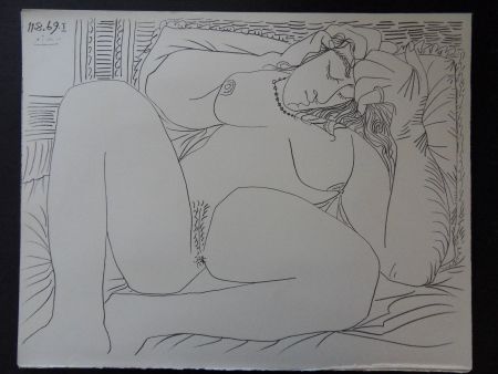 Litografia Picasso - Femme endormie