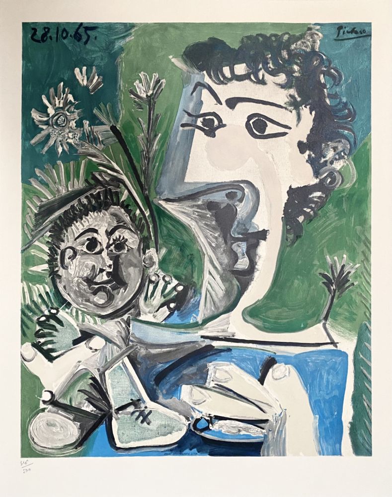 Litografia Picasso - Femme et Enfant