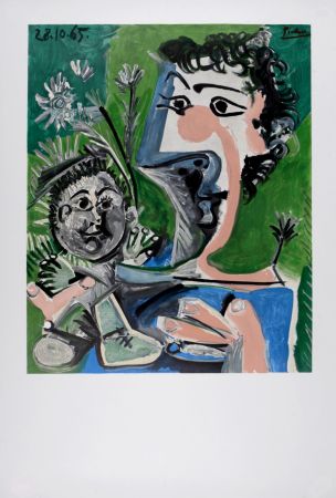 Litografia Picasso (After) - Femme et enfant, 1966  