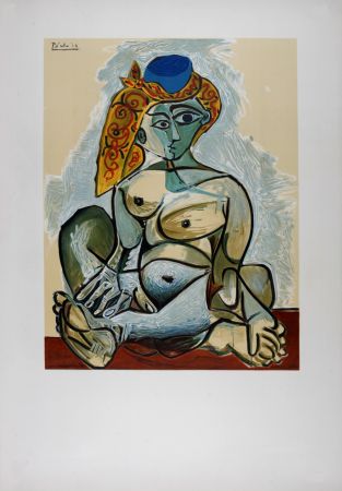 Litografia Picasso (After) - Femme nue au bonnet turc, 1974