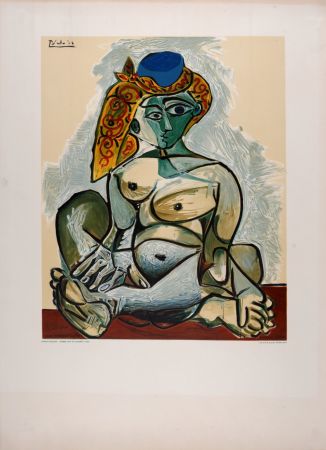 Litografia Picasso (After) - Femme nue au bonnet turc, 1974