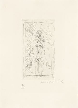 Incisione Giacometti - Femme nue de face à mi-corps