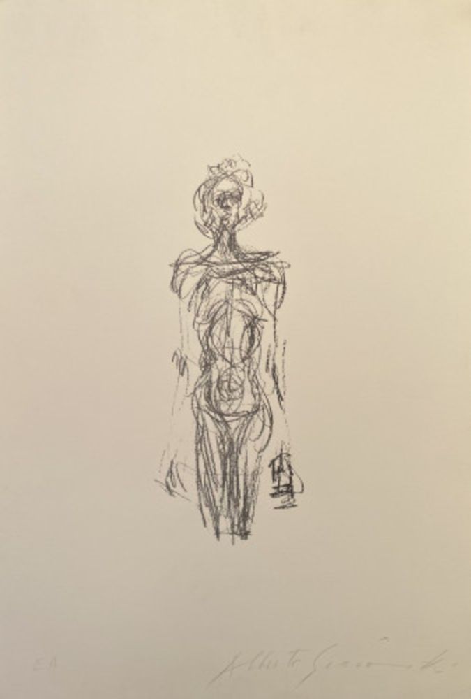 Litografia Giacometti - Femme nue Debout IV - signed