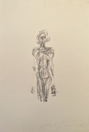 Litografia Giacometti - Femme nue Debout IV - signed