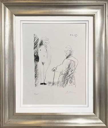 Litografia Picasso - Femme nue et Homme a la Canne