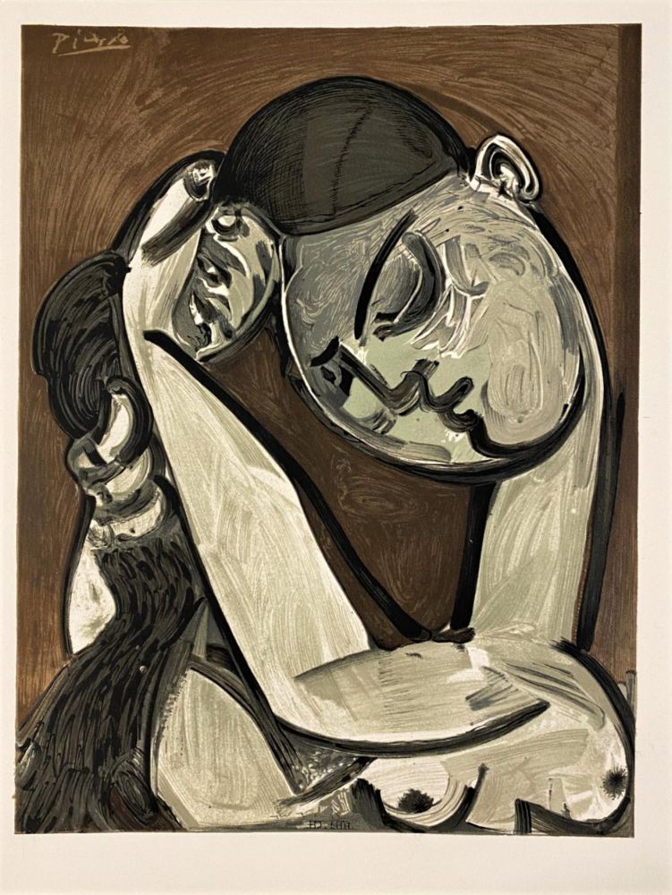Litografia Picasso - Femme se coiffant 1955