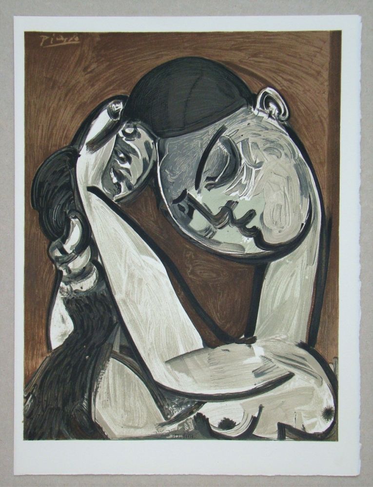Litografia Picasso - Femme se coiffant, 1955