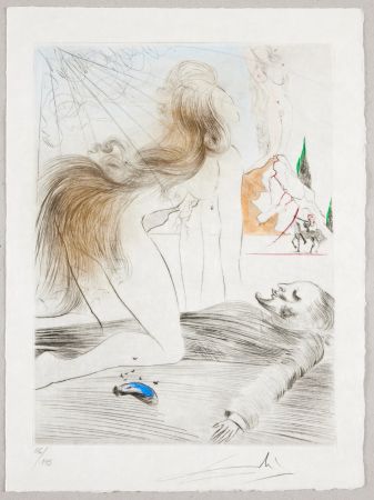 Acquaforte Dali - Femme à genoux, Kneeling Woman