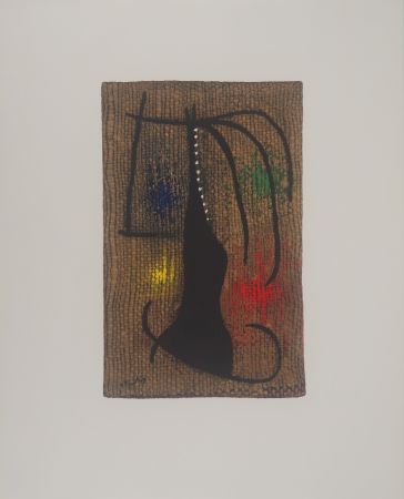 Litografia Miró - Femme à l'arc en ciel
