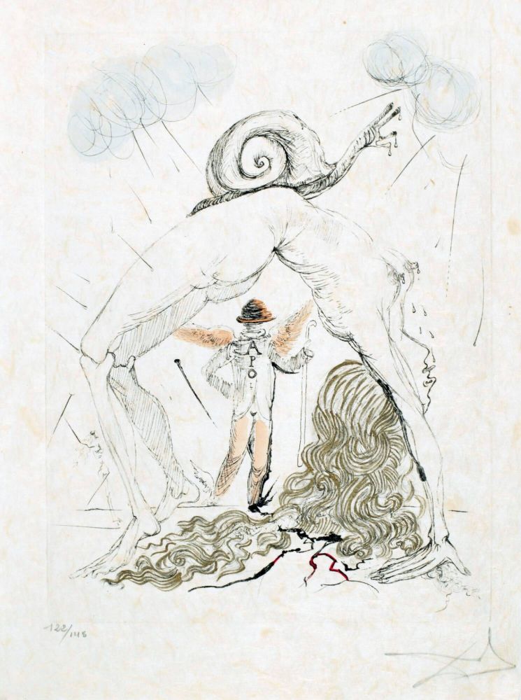 Acquaforte Dali - Femme à l'escargot