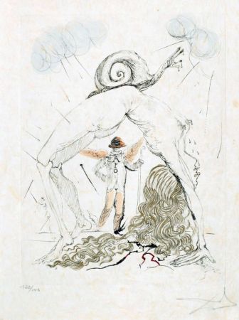 Acquaforte Dali - Femme à l'escargot