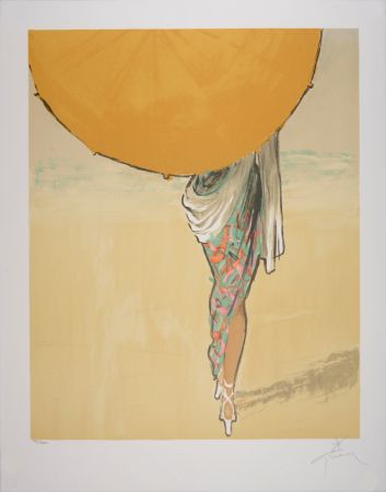 Litografia Gruau - Femme à l'ombrelle, 1990 - Hand-signed!