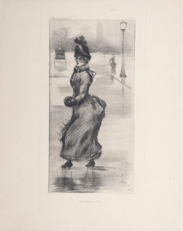 Punta Secca Boutet - Femme élégante, Promenade à Paris, c. 1890