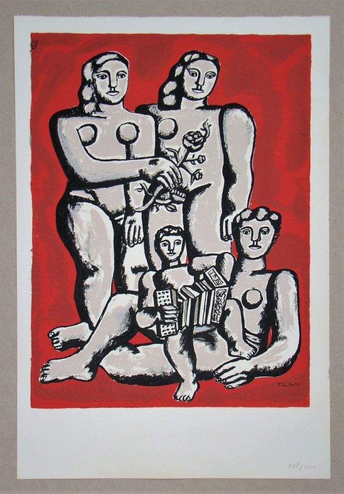 Serigrafia Leger - Femmes et enfants a l'accordeon