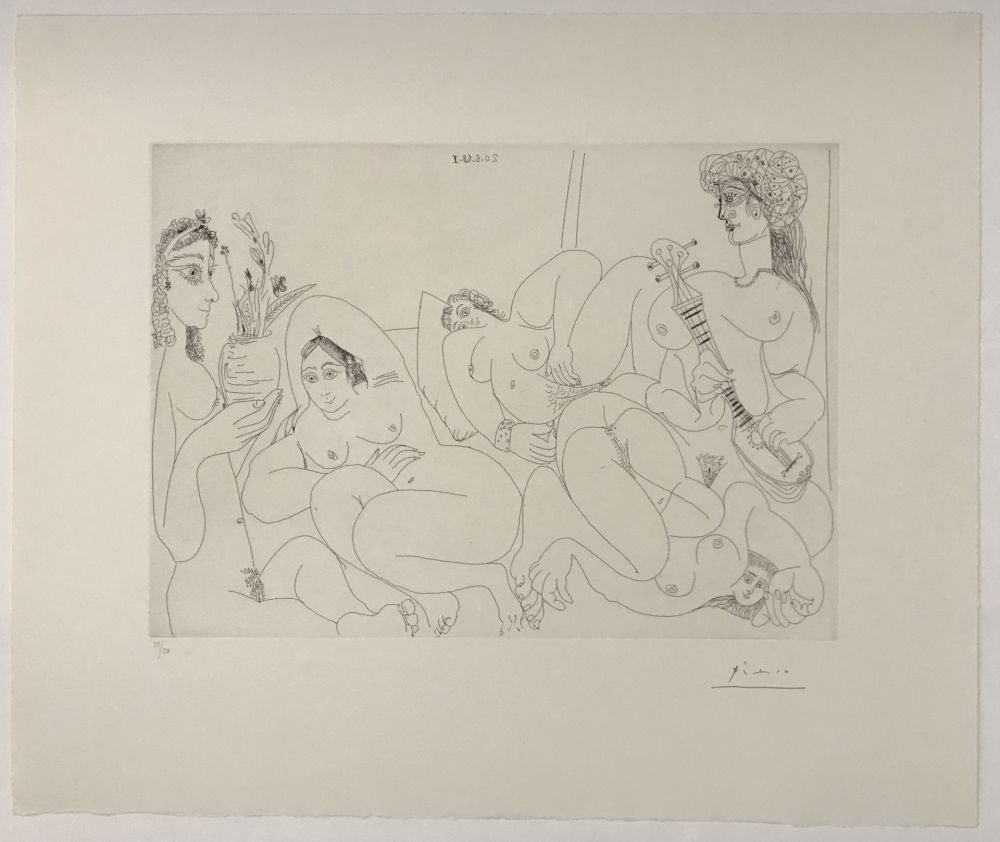 Acquatinta Picasso - Femmes faisant la sieste au soleil