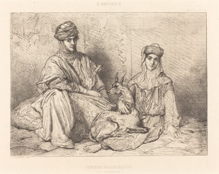 Incisione Chassériau - Femmes mauresques (de Constantine)