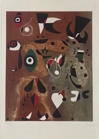 Litografia Miró - Femmes, Oiseaux, Etoile 